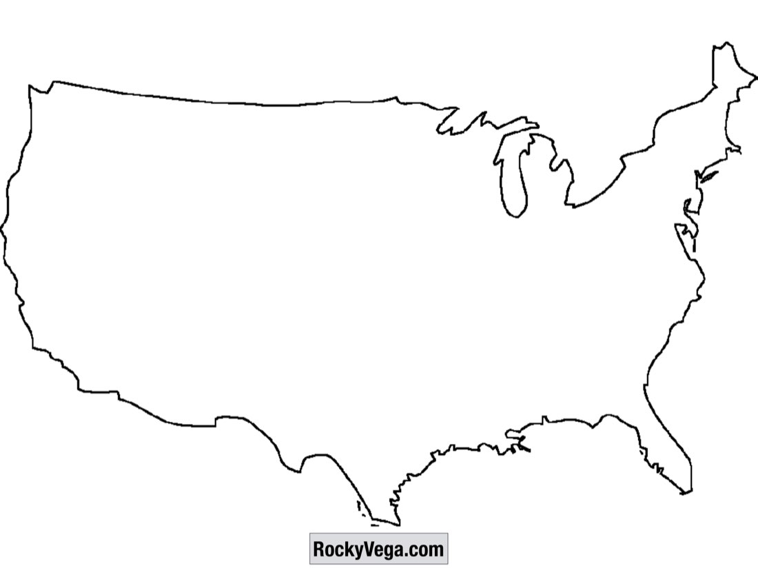 Mapa dos Estados Unidos num slide da palestra.